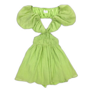 NEW Sabo Skirt Zara Mini Dress Cutout Puff Sleeve Resort Boho Coquette Lolita 4